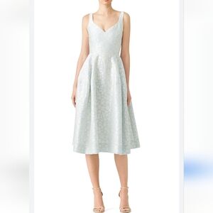 Jill Stuart Sky Blue Floral Midi Dress